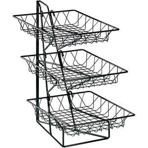 Cal-Mil 1293-3 Three Tier Merchandiser with Square Wire Baskets 12" x 19" x 20"